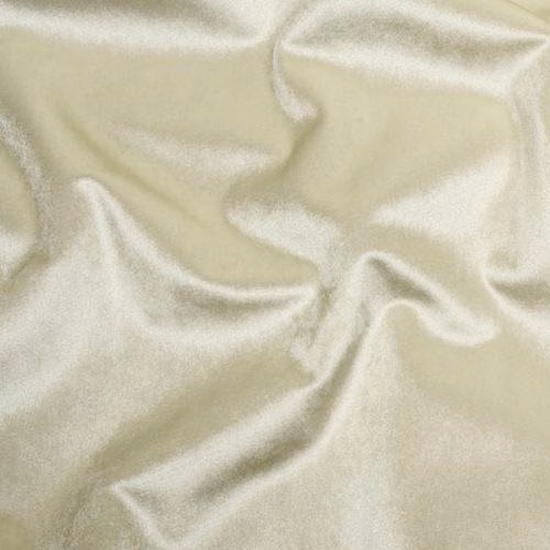 Soft ivory cream fabric with a smooth, lustrous plain finish and gentle folds