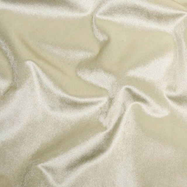 Soft ivory cream fabric with a smooth, lustrous plain finish and gentle folds