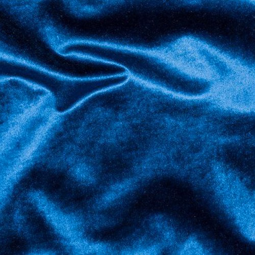Shiny deep petrol blue fabric with soft folded sheen and smooth texture