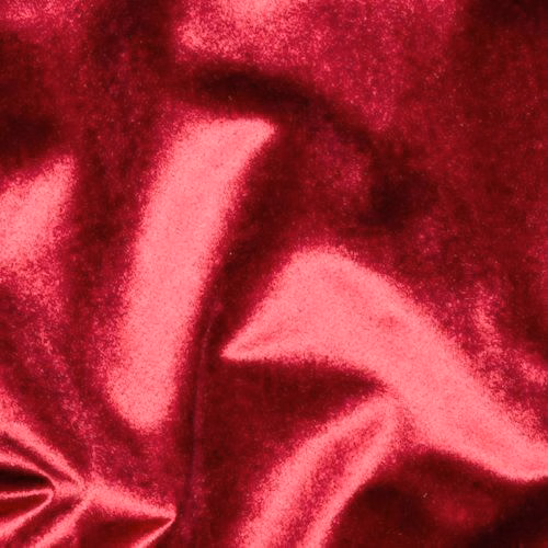 Glossy deep raspberry red velvet-like fabric with rich light-catching folds
