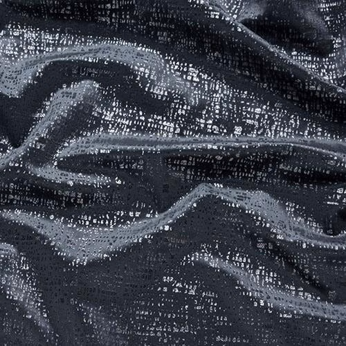 Dark elephant grey textured fabric with shimmering ripples and fine speckled sheen