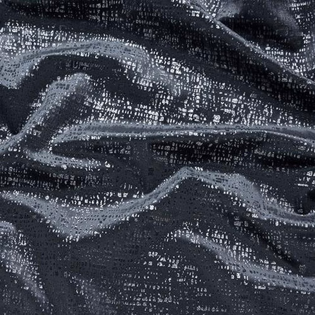 Dark elephant grey textured fabric with shimmering ripples and fine speckled sheen
