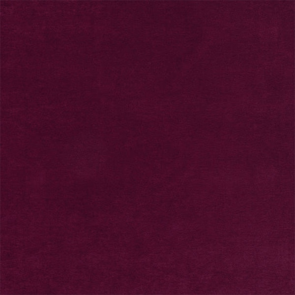 Deep aubergine plum plain fabric swatch with a smooth, low-sheen finish