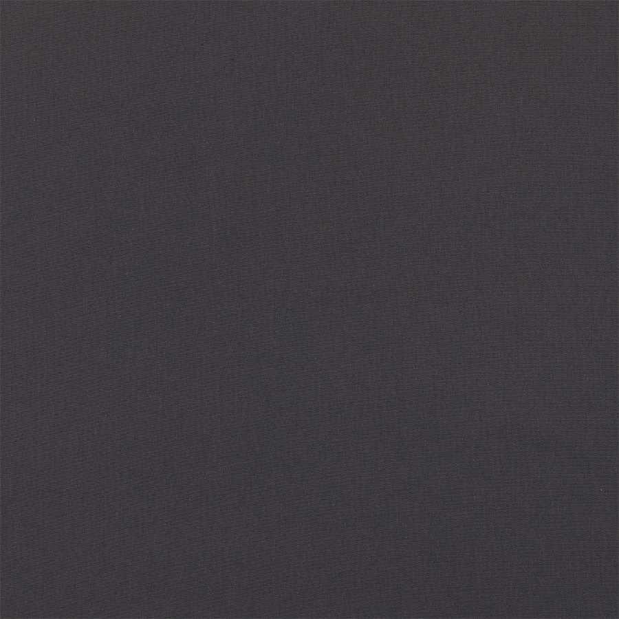 Dark charcoal grey plain-woven cotton fabric with a fine textured surface