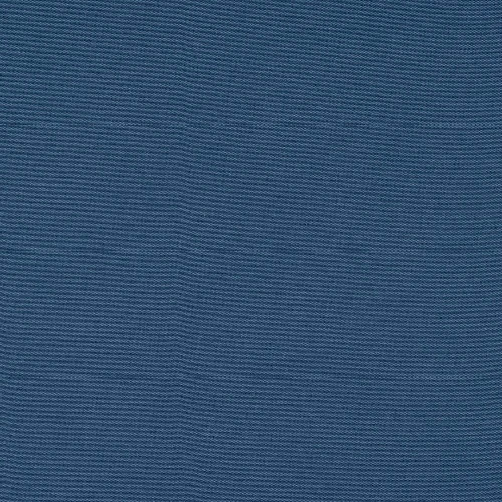 Deep coastal blue plain cotton fabric with a fine, even weave