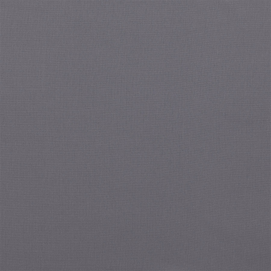 Close-up of a soft warm grey woven cotton fabric with fine Panama texture.