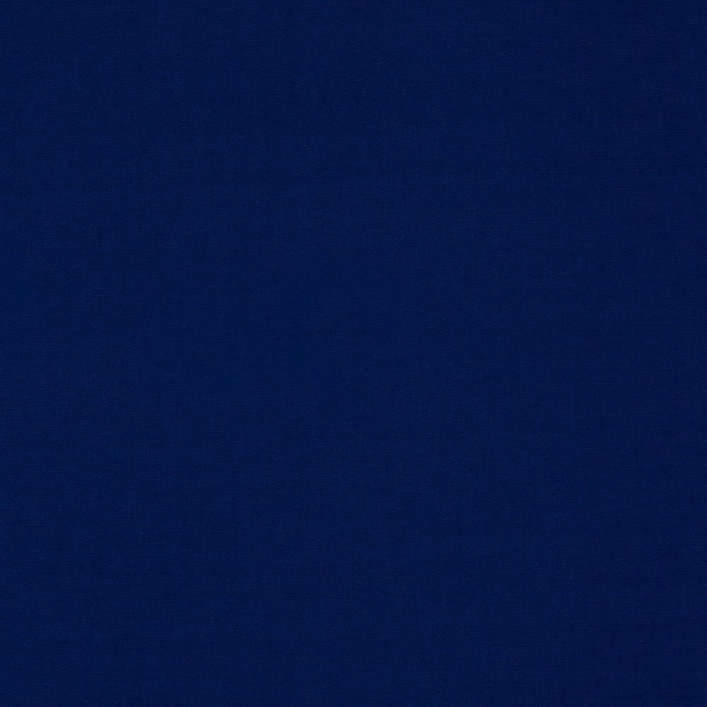 Close-up of a deep indigo blue plain cotton weave fabric swatch