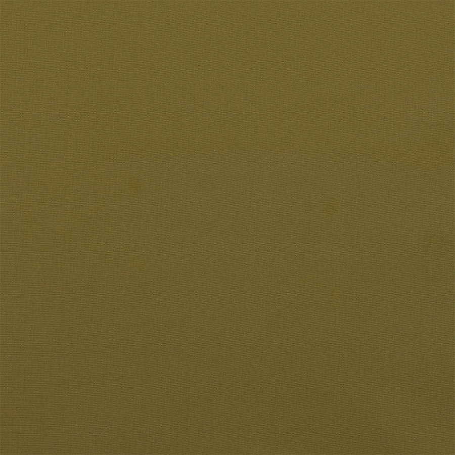Close-up of muted khaki olive cotton plain weave fabric swatch