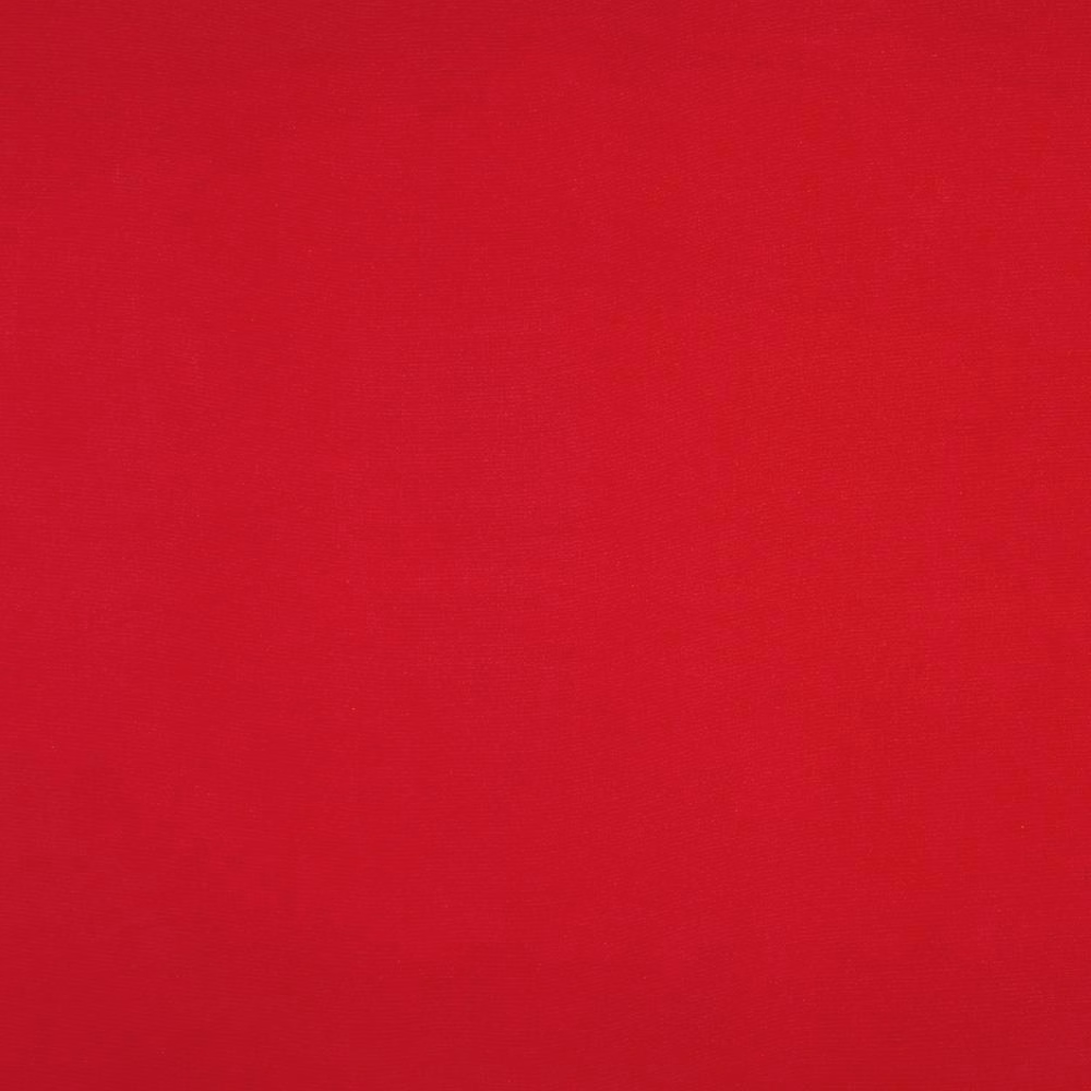Bright raspberry red woven cotton fabric swatch with fine textured weave