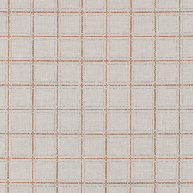 Light fabric swatch with a small amber checked grid on a pale ground