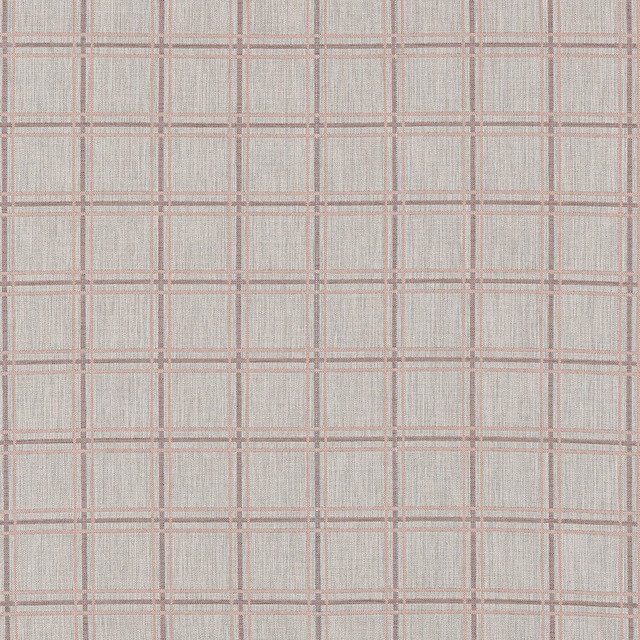 Pale dusky pink checked fabric with a fine woven texture