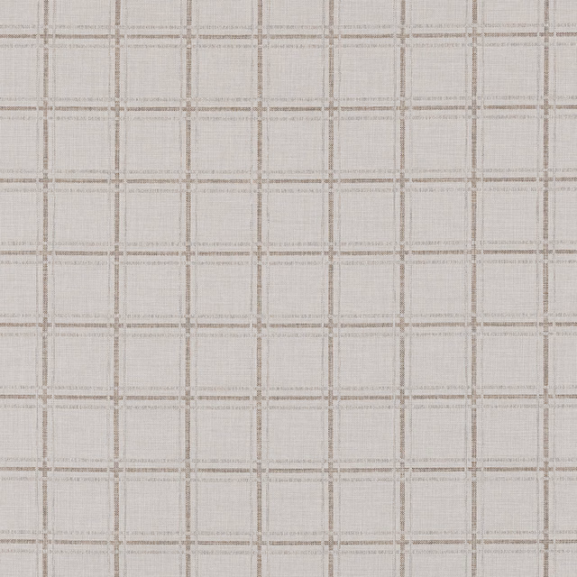 Pale linen-beige checked fabric swatch with a fine woven texture