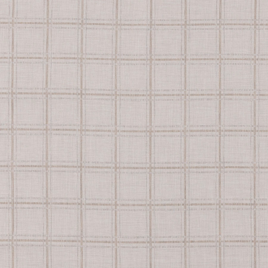 Pale cream checked fabric swatch with fine beige grid lines