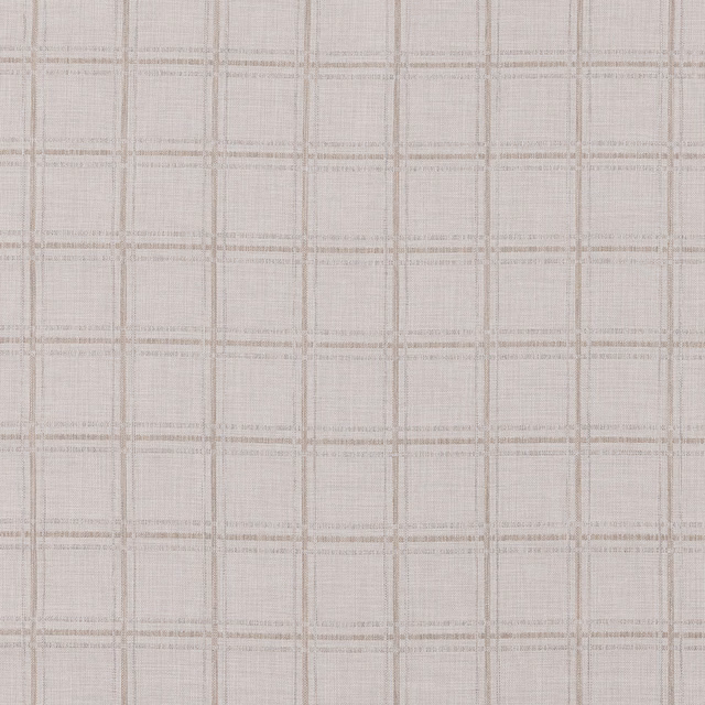 Pale cream checked fabric swatch with fine beige grid lines