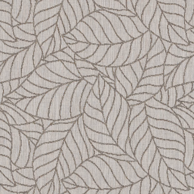 Dove grey leaf-pattern fabric with тонal woven outline texture