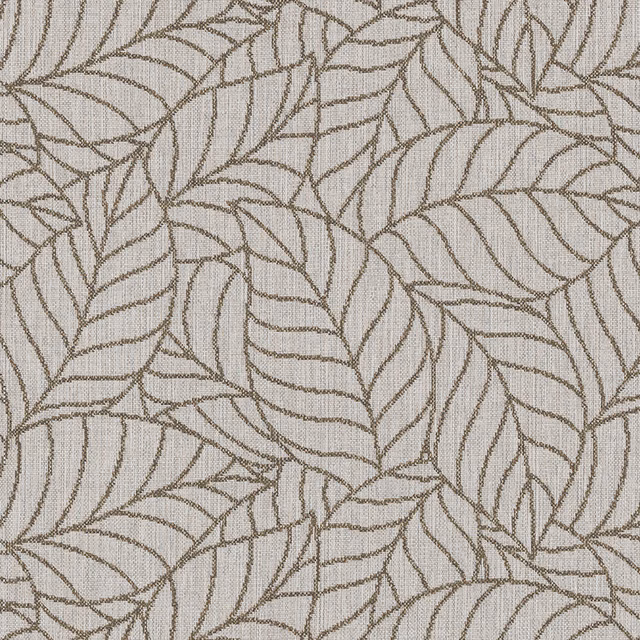 Olive leaf-outline fabric on a pale beige woven ground