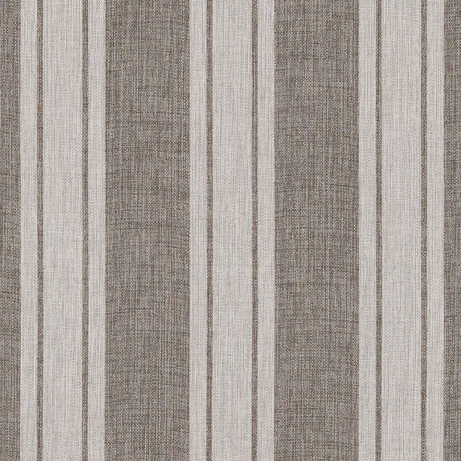 Vertical dove grey and pale neutral striped fabric with a linen-like weave