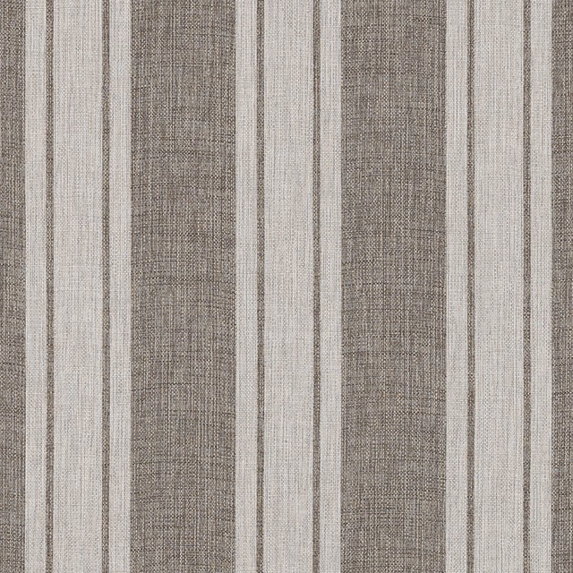 Vertical dove grey and pale neutral striped fabric with a linen-like weave