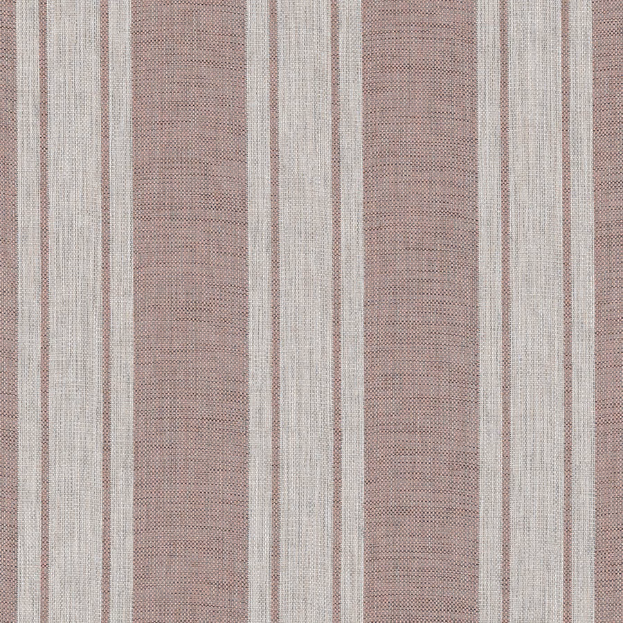 Dusky pink and cream woven stripe fabric with a matte, textured finish
