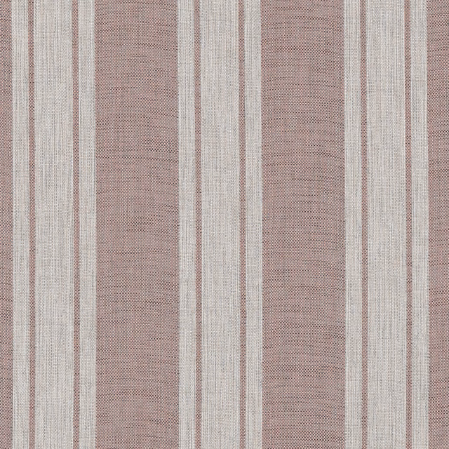 Dusky pink and cream woven stripe fabric with a matte, textured finish