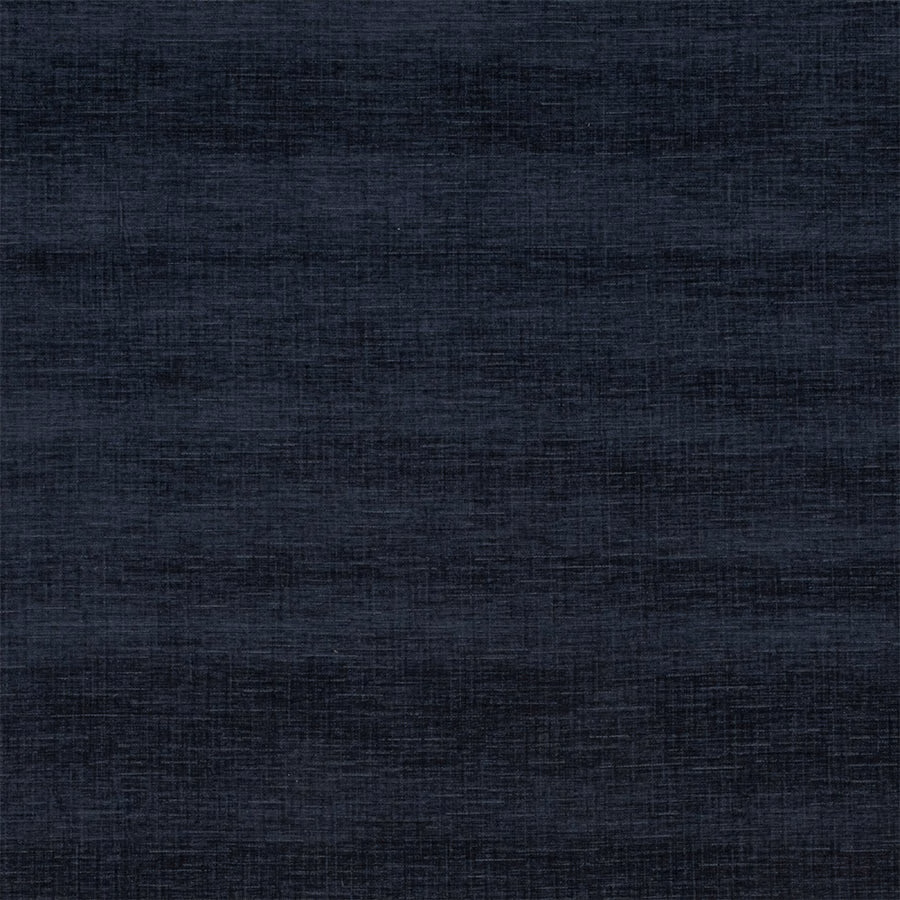 Dark indigo plain weave fabric with subtle crosshatch texture