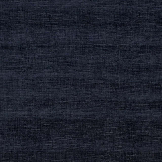 Dark indigo plain weave fabric with subtle crosshatch texture