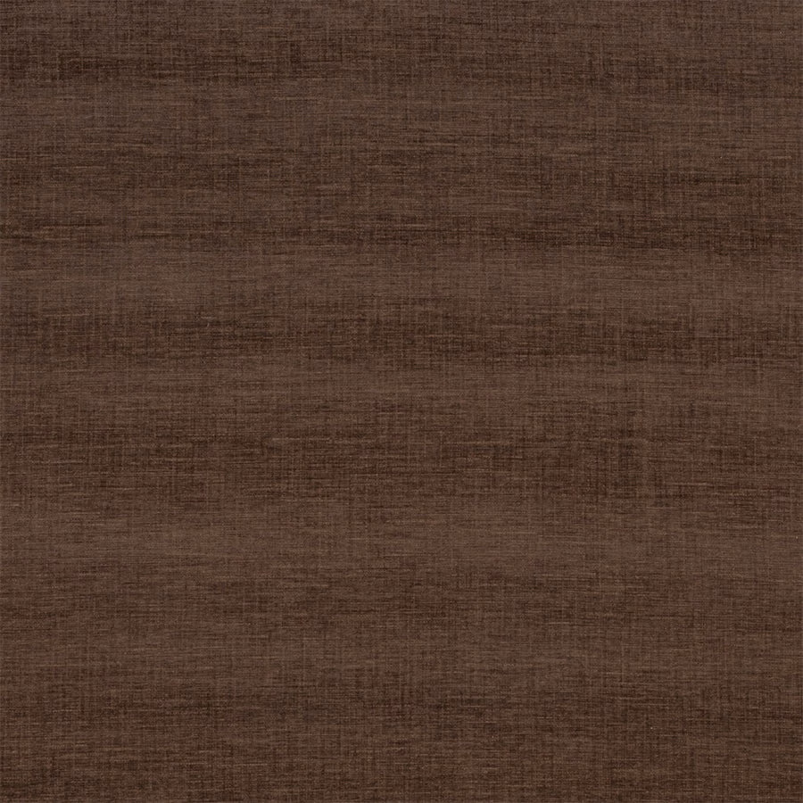 Close-up of deep cocoa brown woven fabric with subtle tonal texture