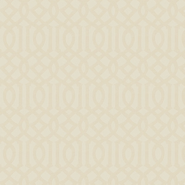 Pale ivory geometric woven fabric swatch with soft repeating oval motif