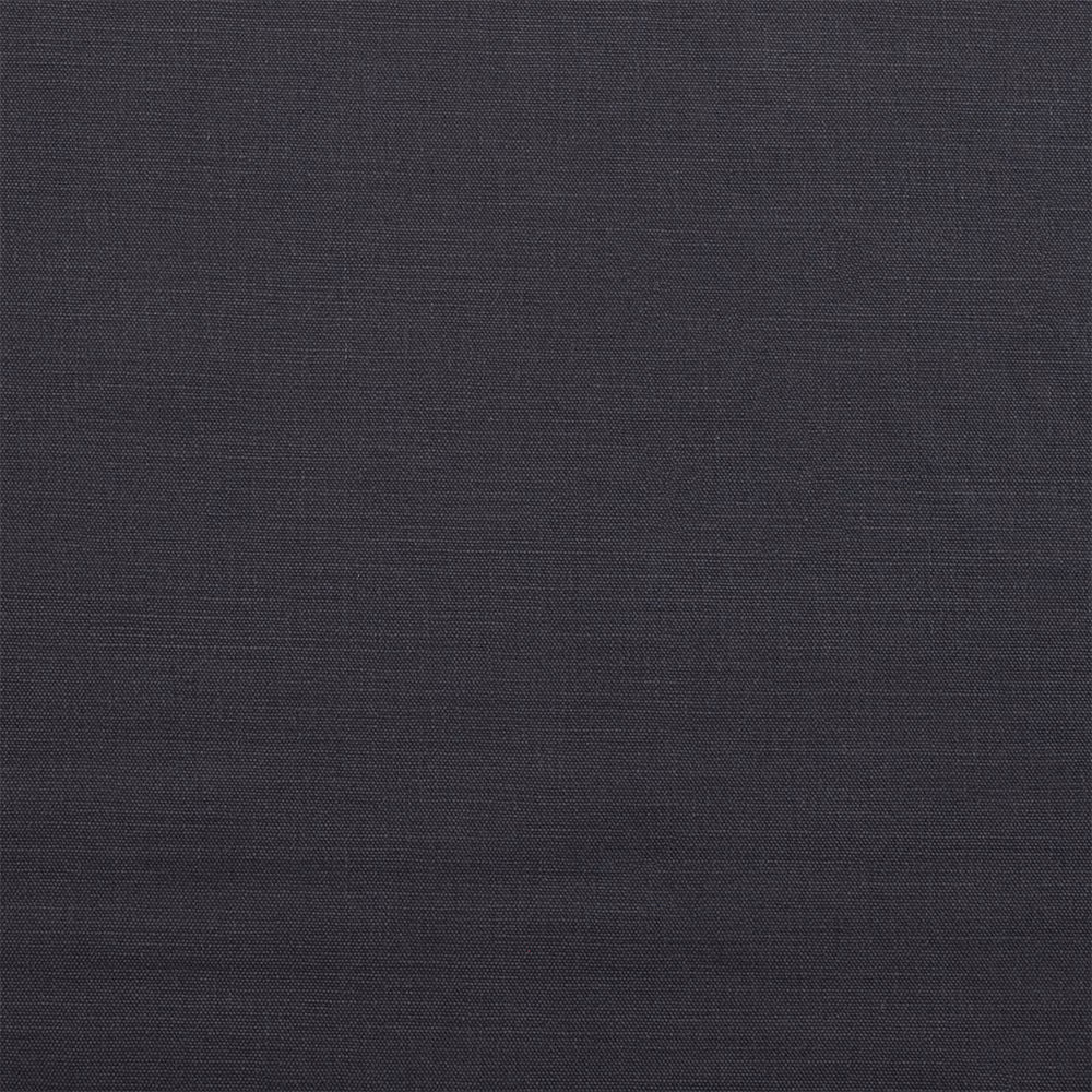 Dark charcoal black plain-woven cotton fabric swatch with fine texture