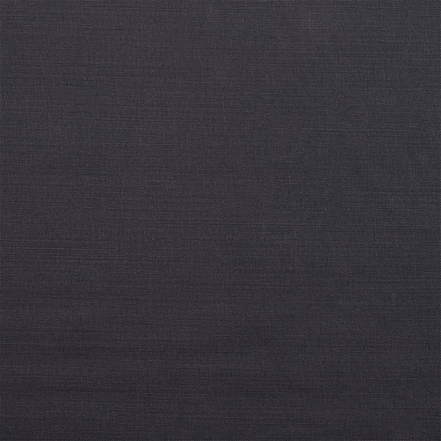 Dark charcoal black plain-woven cotton fabric swatch with fine texture
