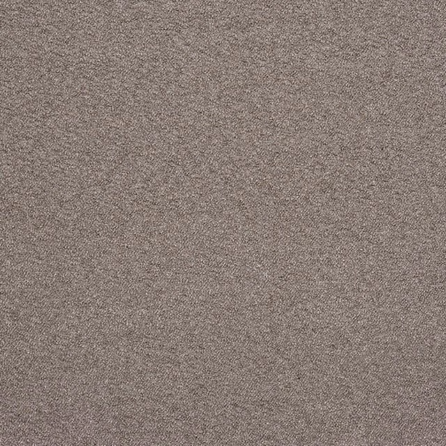 Close-up of soft taupe boucle fabric with fine speckled texture