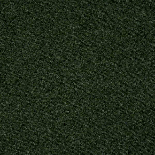 Close-up of deep forest green boucle fabric with a dense, textured surface.