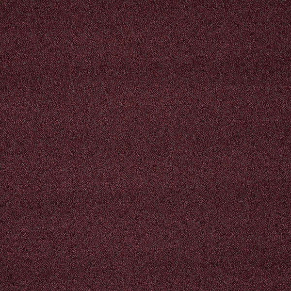 Deep mulberry bouclé fabric with a dense, flecked textured surface