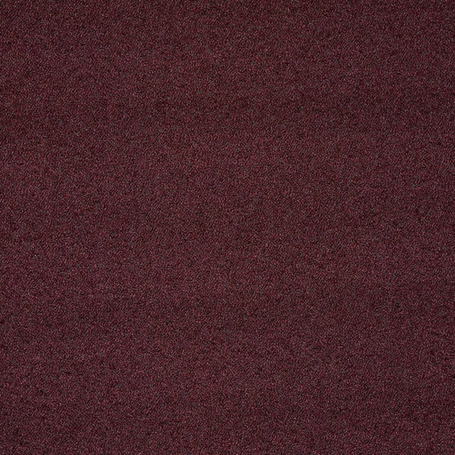 Deep mulberry bouclé fabric with a dense, flecked textured surface