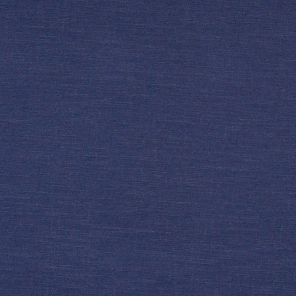 Deep indigo blue plain woven fabric with fine horizontal texture