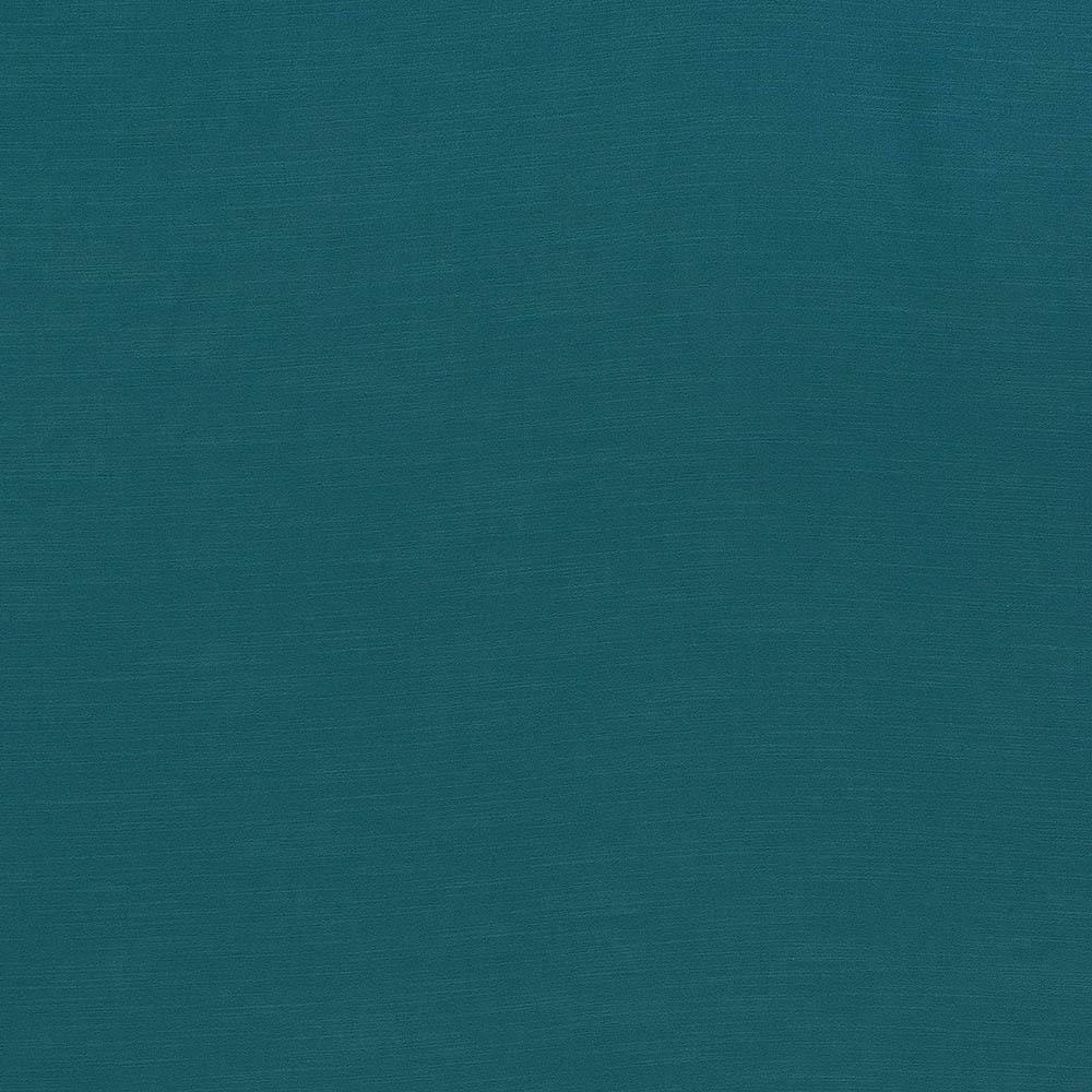 Solid peacock teal fabric with fine horizontal striation and smooth texture