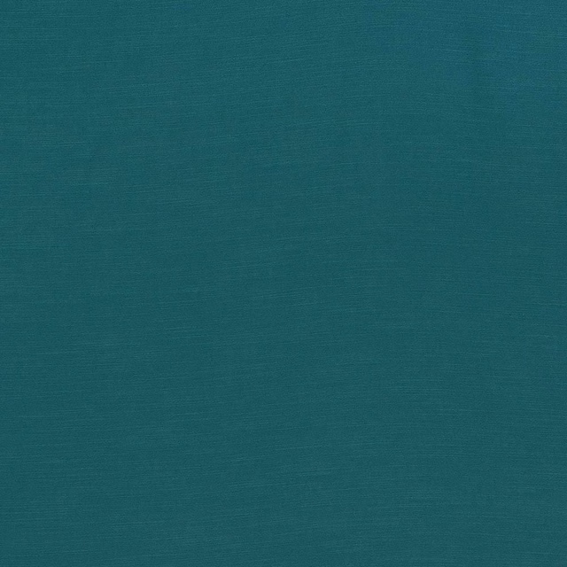 Solid peacock teal fabric with fine horizontal striation and smooth texture
