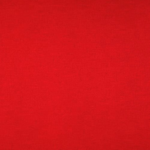 Bright rouge red plain woven fabric swatch with fine horizontal texture