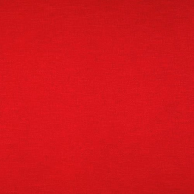 Bright rouge red plain woven fabric swatch with fine horizontal texture