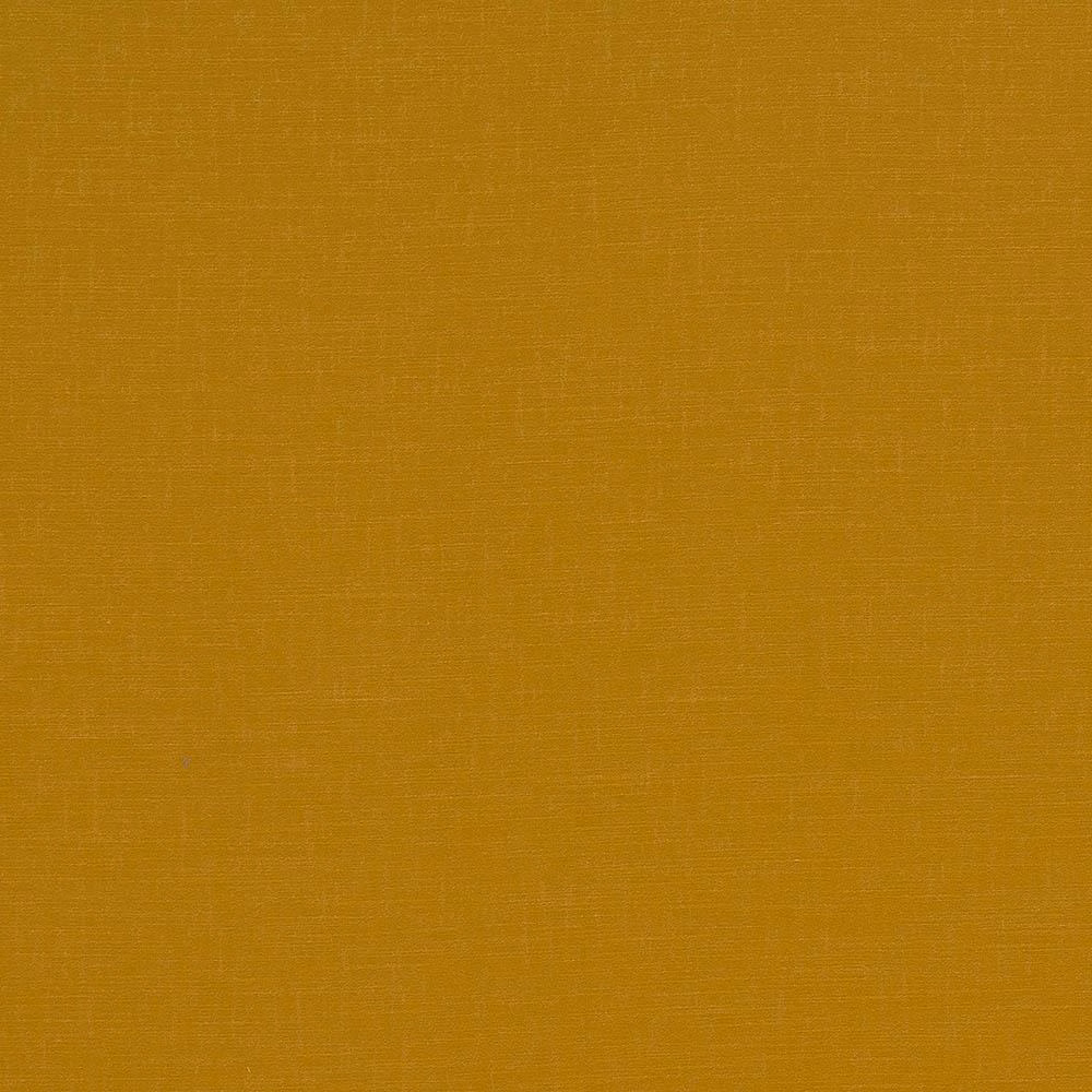 Close-up of a plain saffron-gold woven fabric with fine texture