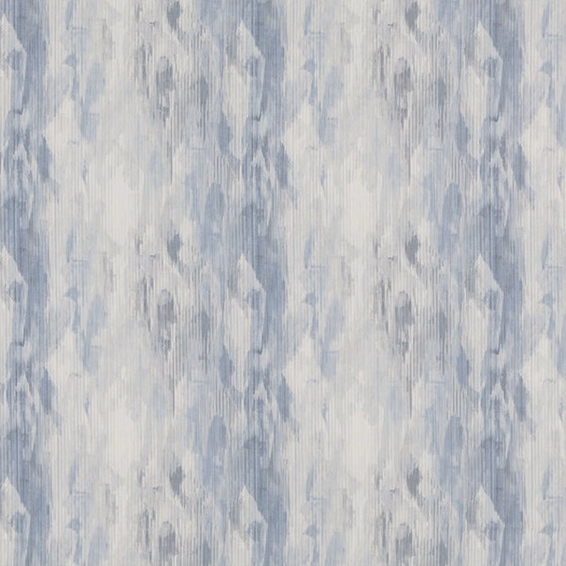 Pale seafoam blue abstract fabric with vertical painterly striations and soft mottled texture