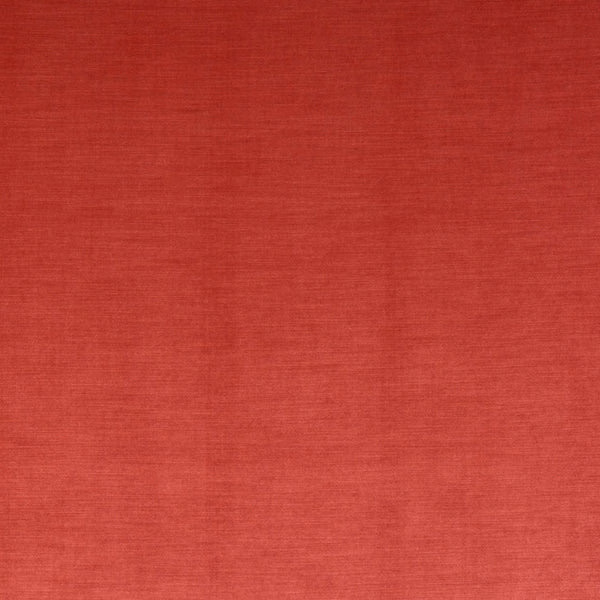 Coral red plain woven fabric swatch with subtle horizontal texture