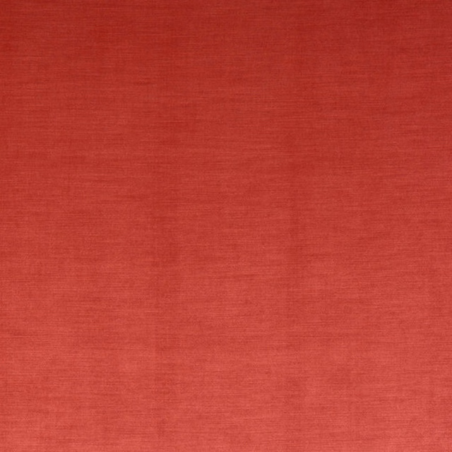 Coral red plain woven fabric swatch with subtle horizontal texture