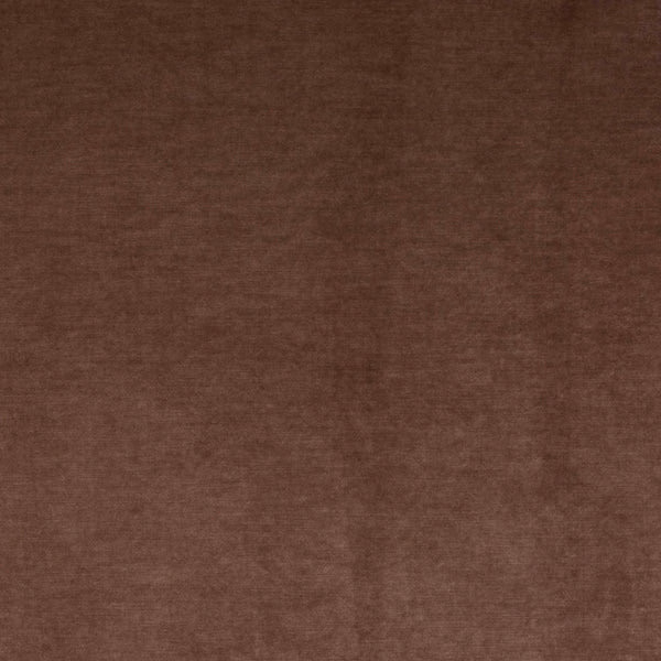 Close-up of warm oatmeal-brown plain woven fabric with a soft heathered texture