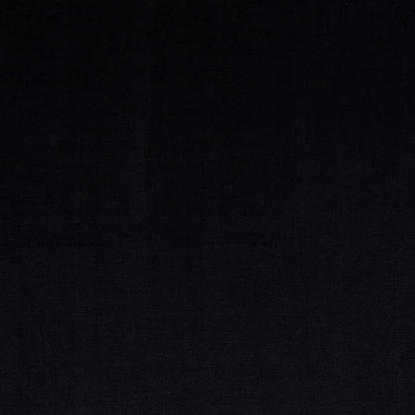 Deep black plain fabric swatch with a soft matte surface