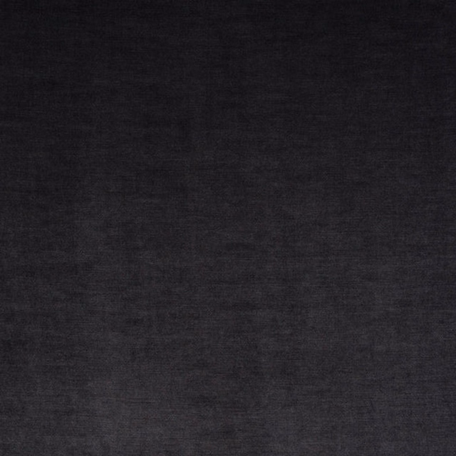 Close-up of a dark charcoal grey plain-woven fabric swatch with soft texture