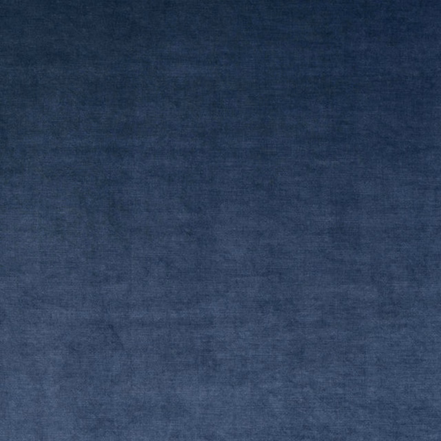 Deep steel blue plain woven fabric with a soft, velvety surface