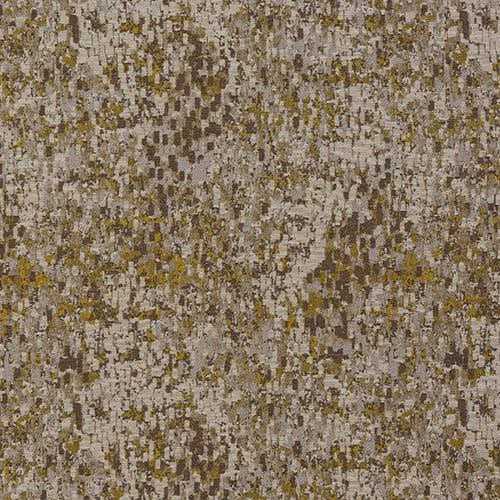 Textured mottled fabric swatch in muted ochre, taupe and stone tones