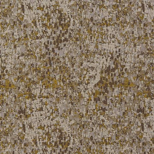 Textured mottled fabric swatch in muted ochre, taupe and stone tones