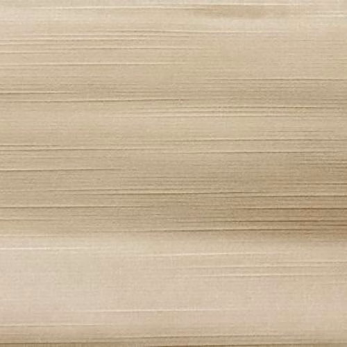 Soft latte-beige fabric swatch with subtle horizontal striations and a gentle sheen